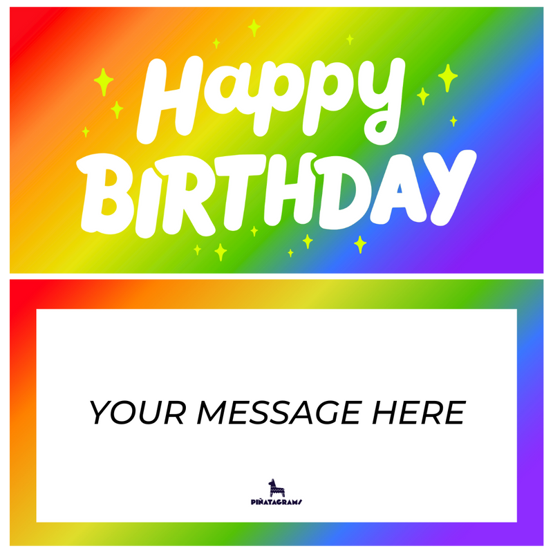Sparkly Rainbow Birthday Piñatagram